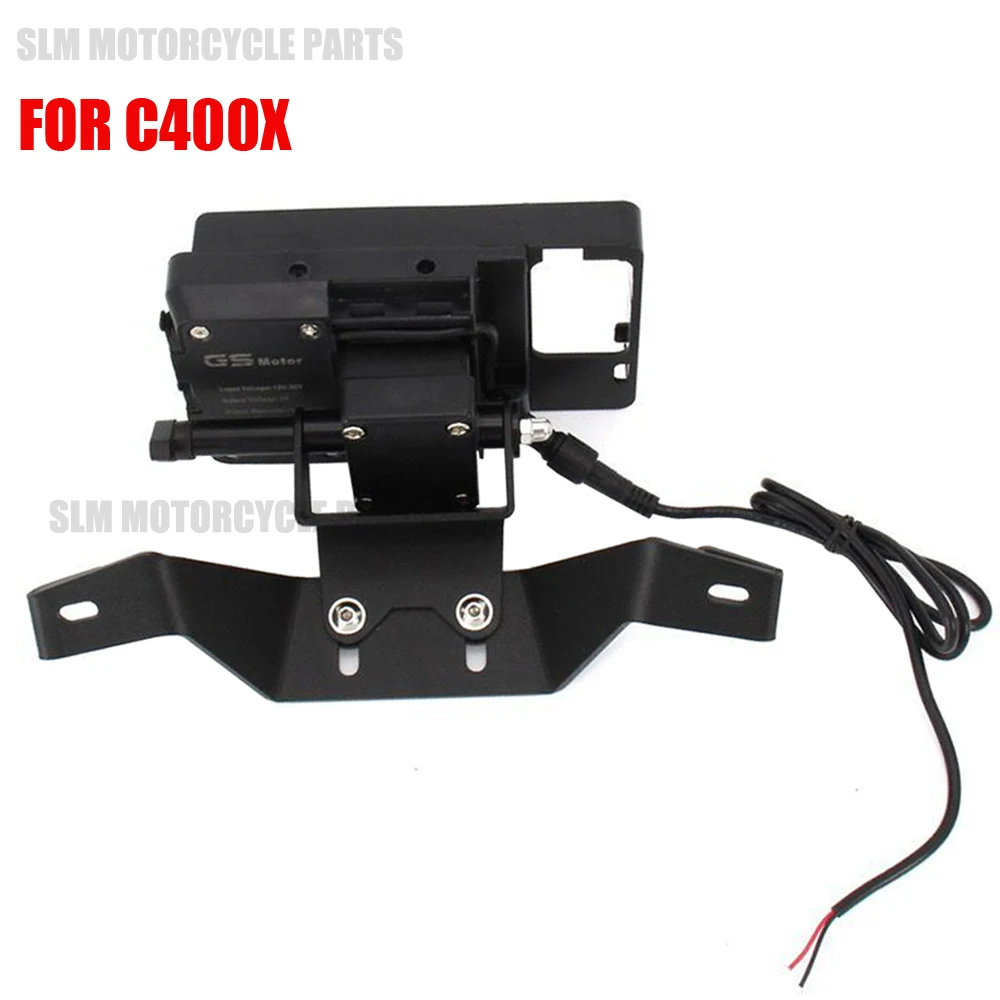 

Motorcycle Accessories GPS Navigation Frame Mobile Phone Mount Bracket USB Charging For BMW C 400 X C400X c400x