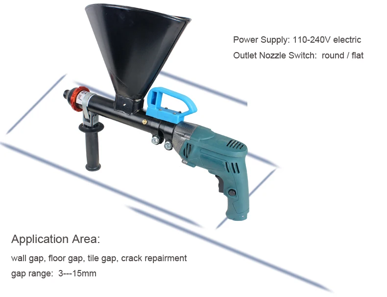 Pistolet uszczelniający do napełniania cementu elektryczny wypełniacz do szczelin narzędzie budowlane pistolet do napełniania kleju maszyna do fugowania pęknięć maszyna do łączenia płytek