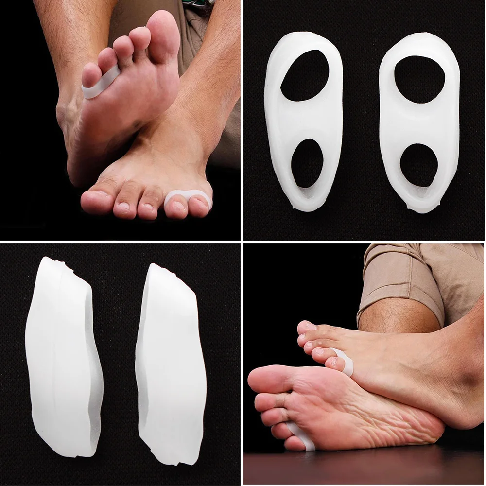 2PCS Pad On The Toe Little Thumb Silicone Daily Use Toe Bunion Corrector Guard Straightener Finger Toe Separator Foot Care Tool