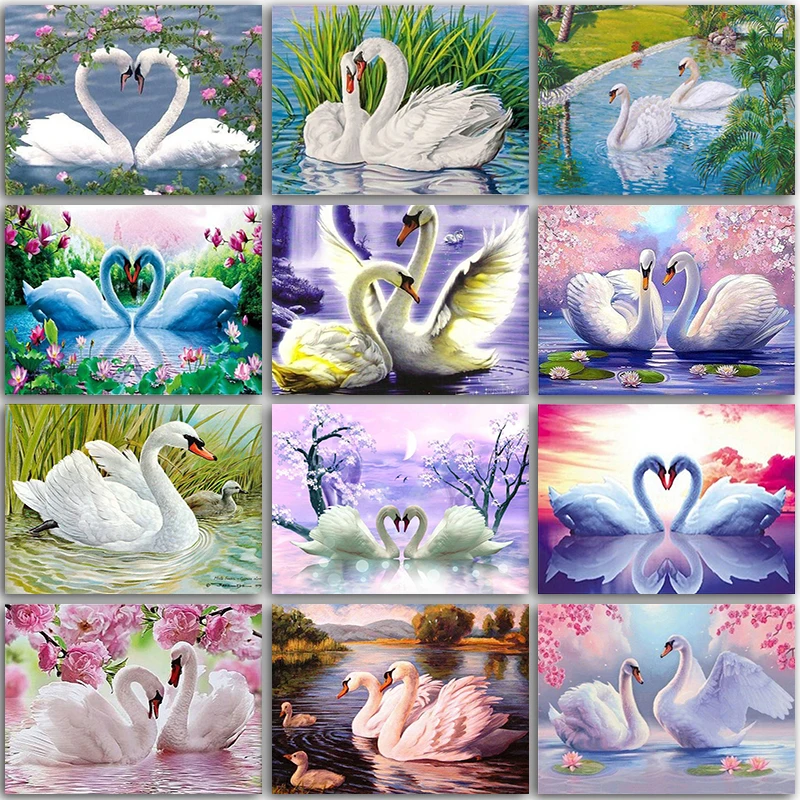 5D DIY Diamond Painting swan Cartoon animals Full Square&Round Diamand mosaic paint Diamond embroidery Cross stitch home decor