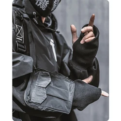 Men's clothes Harajuku streetwear oversized Hiphop spring shawl sweater fake two black function loose solid hoodies lover hooded