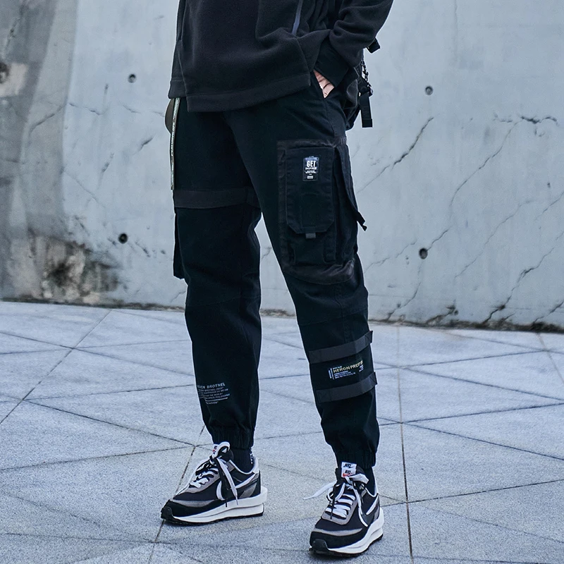 Single Road Mens Cargo Pants Men Fashion 2023 Side Pockets Hip Hop Techwear Joggers Male Japanese Streetwear Trousers Pants Men