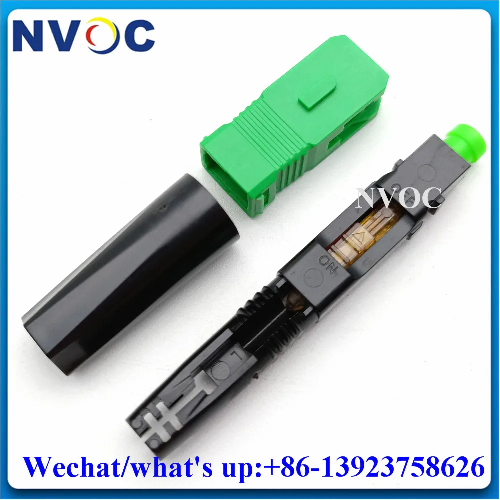 

100Pcs Fiber Optic Fast Connector Embedded SC/APC UPC,50mm FTTH Quick Field Assembly Straight Tail for Drop Cable