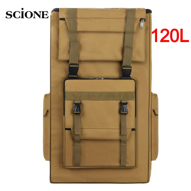 120L Camping Bag Travel Backpack Large Outdoor Climbing Rucksack Tactical Bags Luggage Bag Sports Men Big Utility Trekking Bag