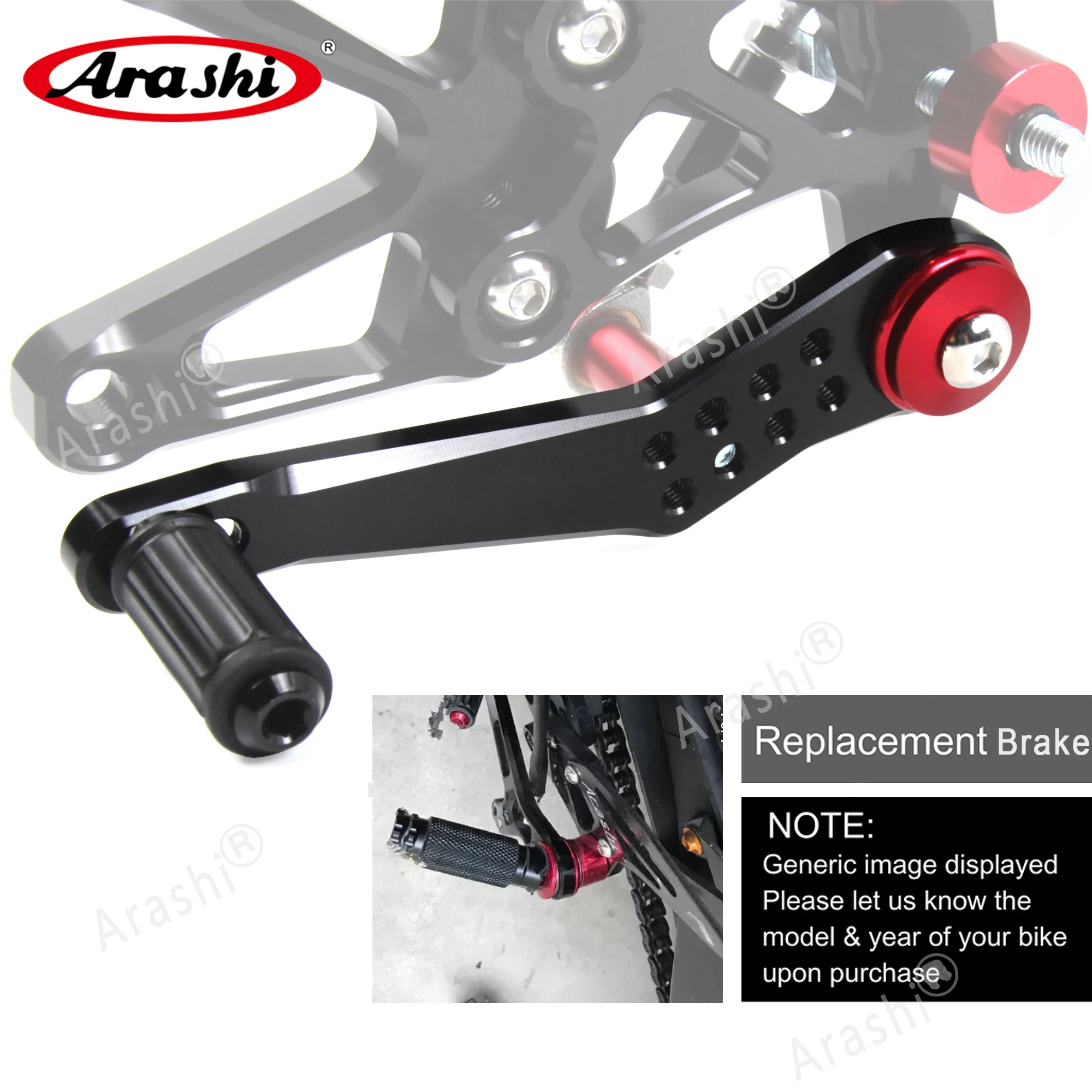 Arashi Spare Parts Adjustable Rearsets Replacement Shift Linkage Lever Gear Selector Motorcycle Footrest Spare Parts Foot Pegs