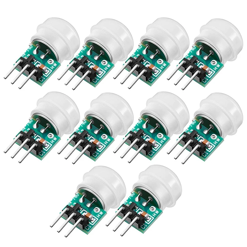 10Pcs AM312 Mini Human Sensor Module IR Pyroelectric Infrared PIR Motion Sensor Detector Modules DC 2.7V To 12V