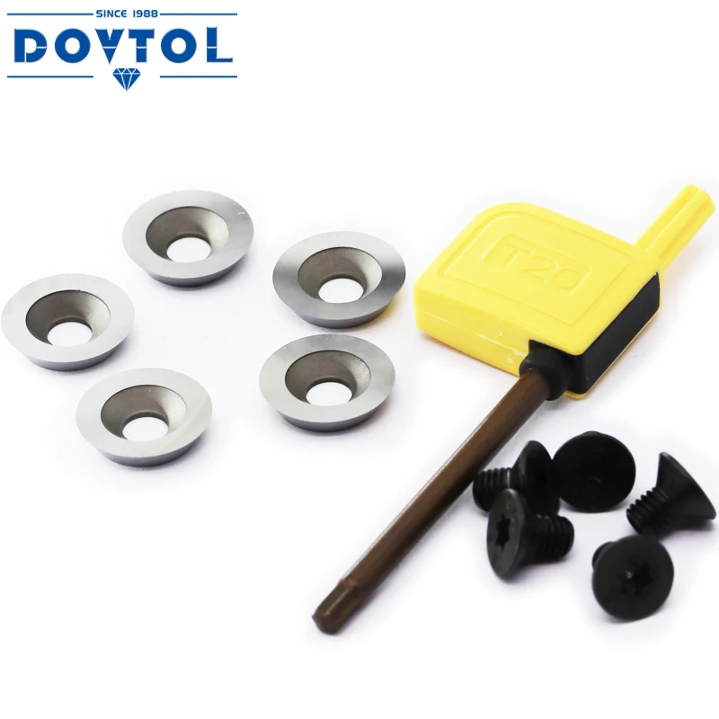 Ci0 16Mm รอบคาร์ไบด์แทรก Cutters มีดใบมีด5Pcs เหมาะสำหรับ DIY เครื่องกลึงไม้ Finisher Hollower เครื่องมือ