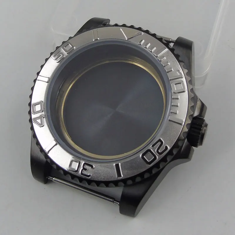 

40mm Watch Case Sapphire Glass PVD Coated Fit For NH35A NH36A ETA2836 Miyota 8215 821A 8205 Movement Rotating Bezel