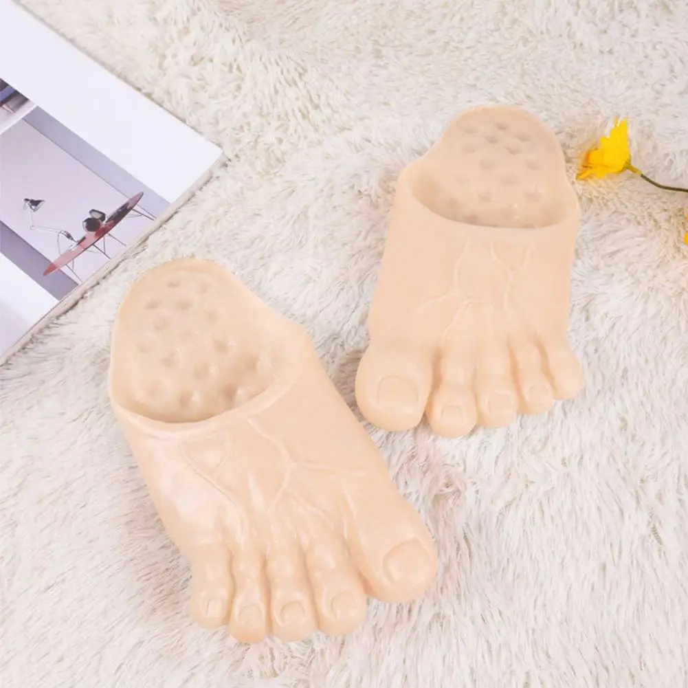 Simulation giant funny slippers toe shoes big feet spoof bare feet bare five fingers soles toys