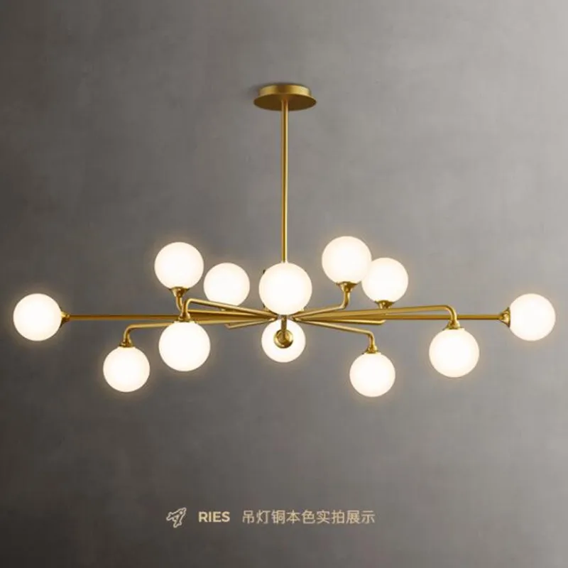 

Postmodern luxury art deco chandelier for Dining Room Kitchen glass ball molecular lamp farmhouse gold chandelier lighting