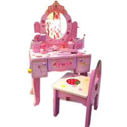 Jouets de maison en bois pour enfants, table de princesse simulée, cadeau d'anniversaire pour fille, 61