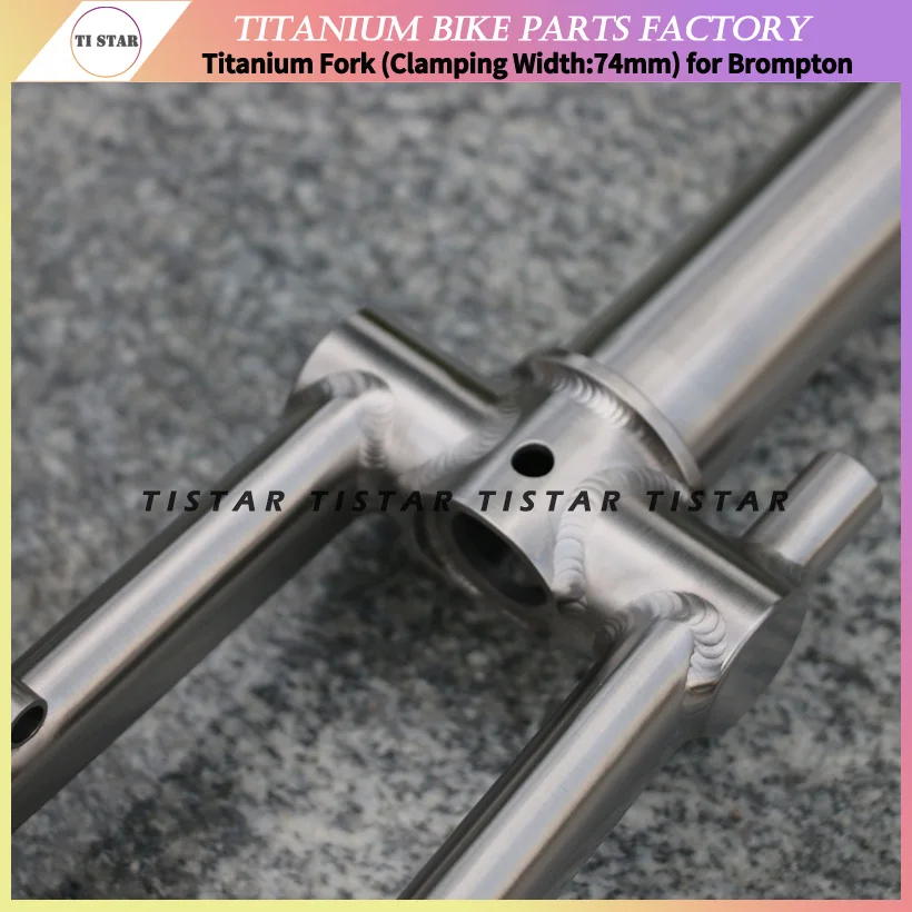 Ultralight Titanium Front Fork for Brompton Folding Bike, 16 Inch Bicycle Frame, 74mm Clamping Width, 285g