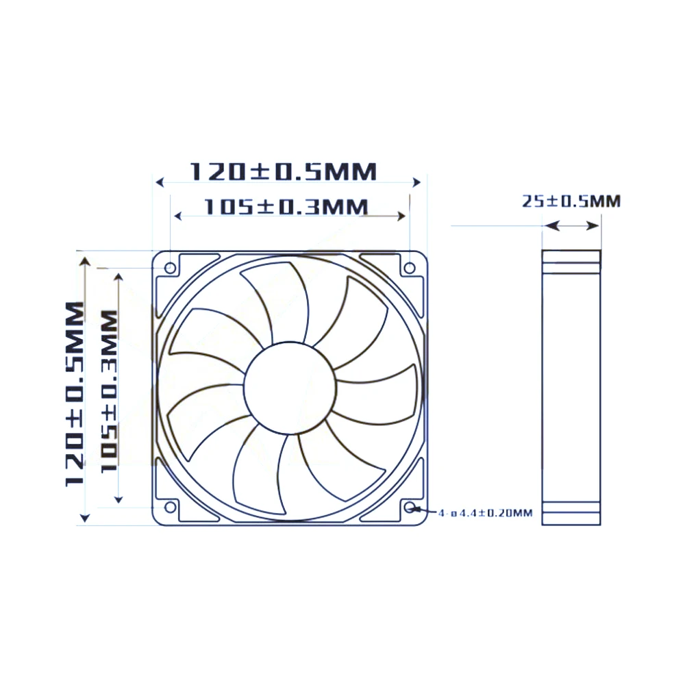 AFB1212H AFB1212VH 120*25 12CM 12V 0.60A Mute Chassis Gale Volume Cooling Fan