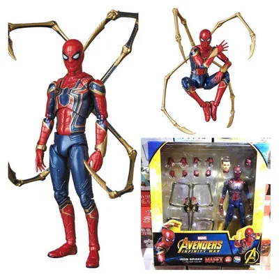 Marvel Iron Spider Mafex 081 PVC Joints Movable Figure Model Toys 14cm