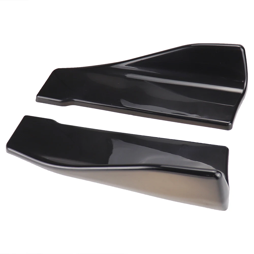 Universal Car Body Side Skirt Bumper Spoiler Anti-crash modified Rear Lip Angle Splitter Diffuser Carbon Fiber/Black