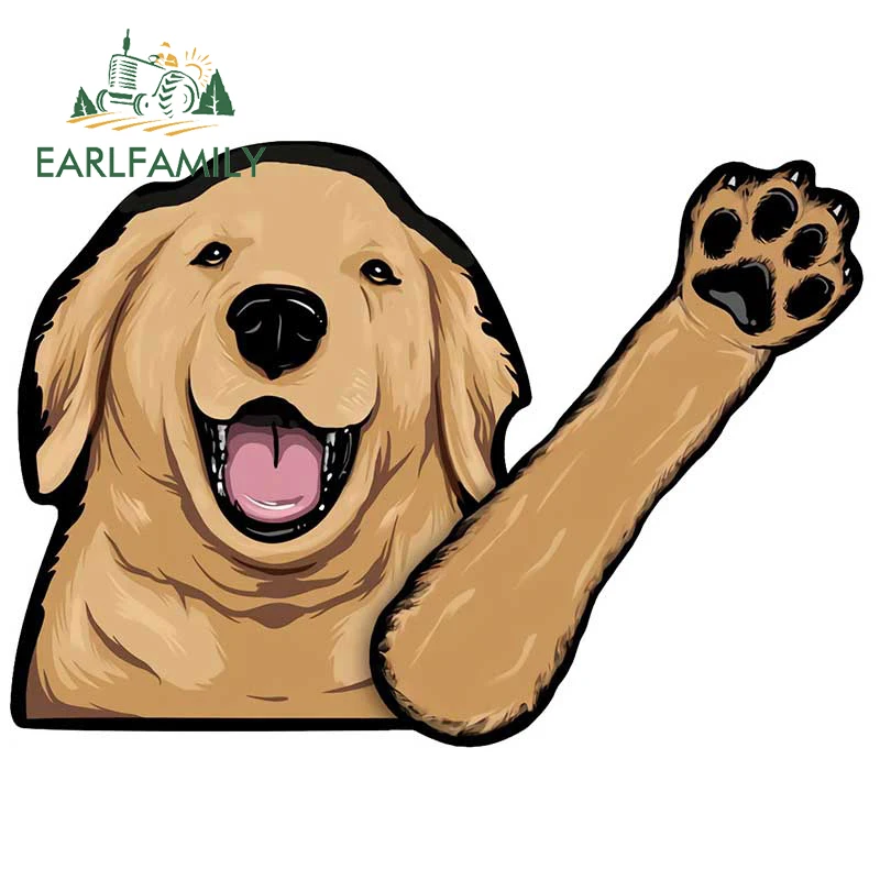 EARLFAMILY 20cm for Labrador Wiper Funny Car Stickers Vinyl Car Wrap Decal Graffiti Campervan Windshield Sunscreen Sticker