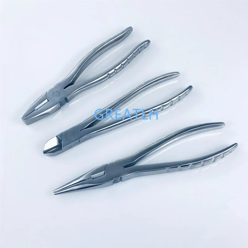 

3 Types Kirschner Wire Cutter Flat Nose Pliers with Serrated Jaws Bone Forcep Pin Orthopedics Veterinary Surgery Instruments 1pc