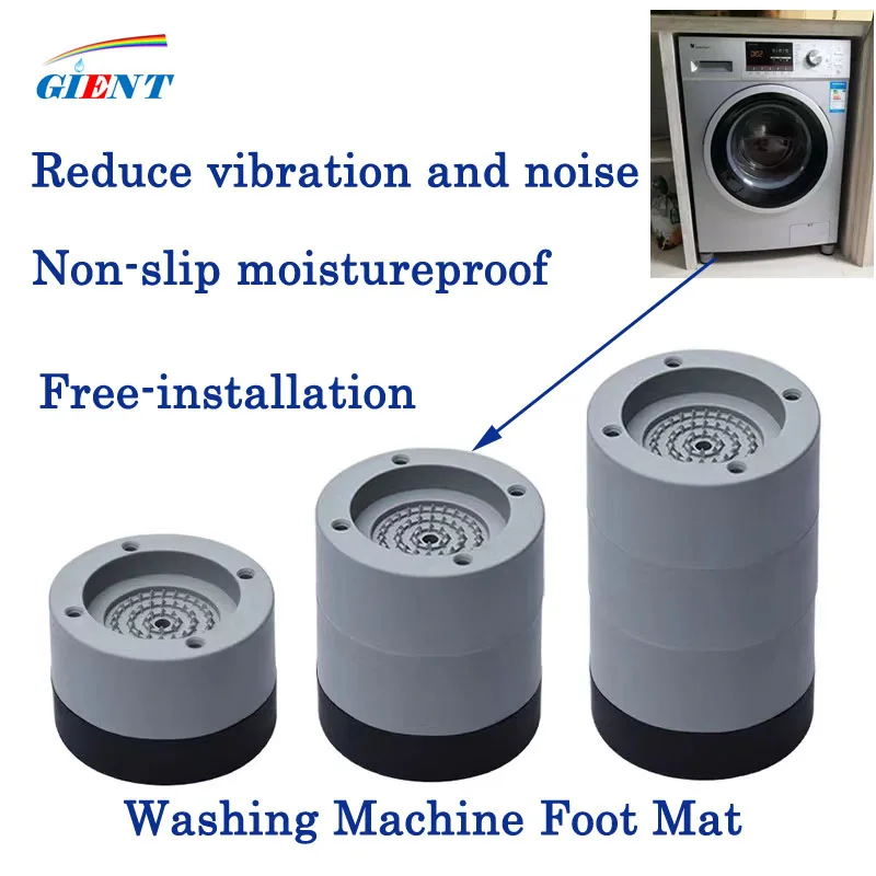 4 Pcs Washing Machine Anti Vibration Pads Lifting Rubber Feet Anti Slip Mute Furniture Leveler Universal Dampers Fixed Base