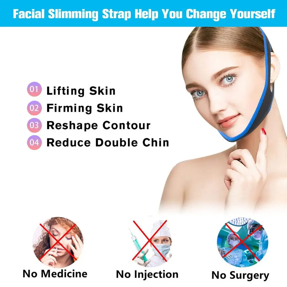 Anti Snore Stop Snoring Facial Slim Strap Double Chin Reducer Face V Line  Lifting Belt Bandage Wrinkle Mask