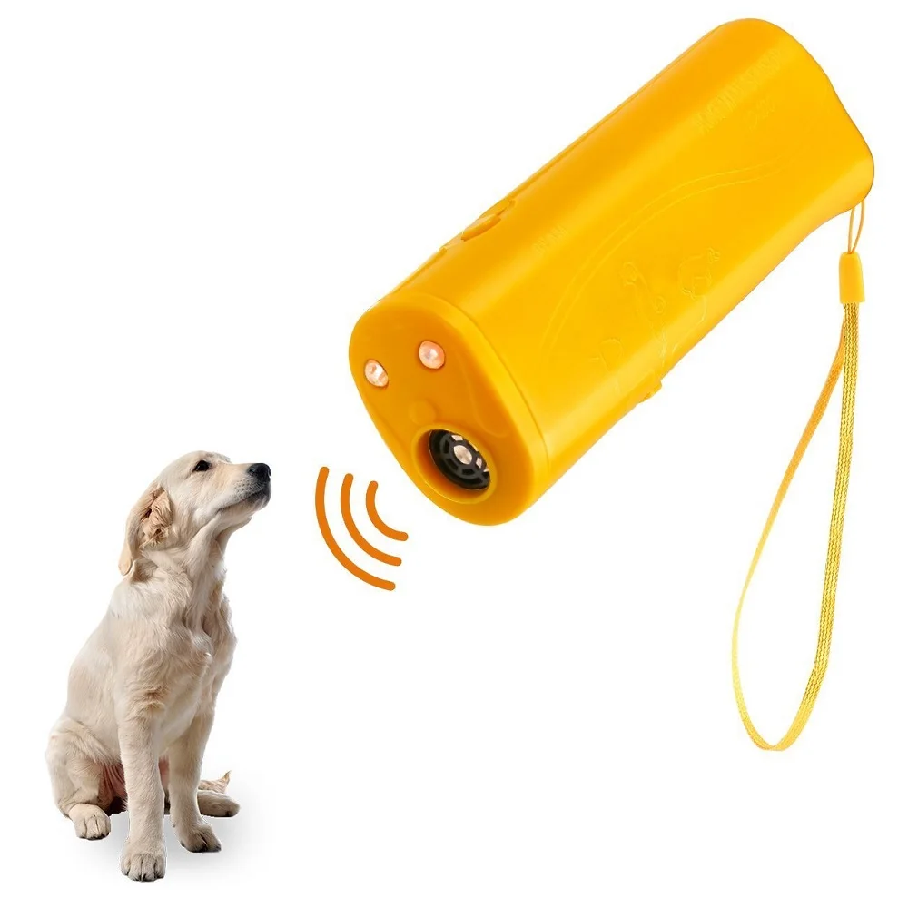 Dog Ultrasonic Anti Barking Device 3 in 1 Dog Training Anti-barking Device with Flash Light Outdoor Pets Dogs Repellent Training