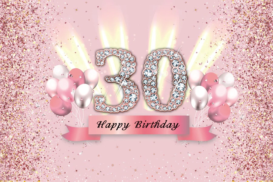 ピンクの誕生日の背景50-30-40-18歳の誕生日パーティーのカスタム写真の背景,装飾的な写真バナー