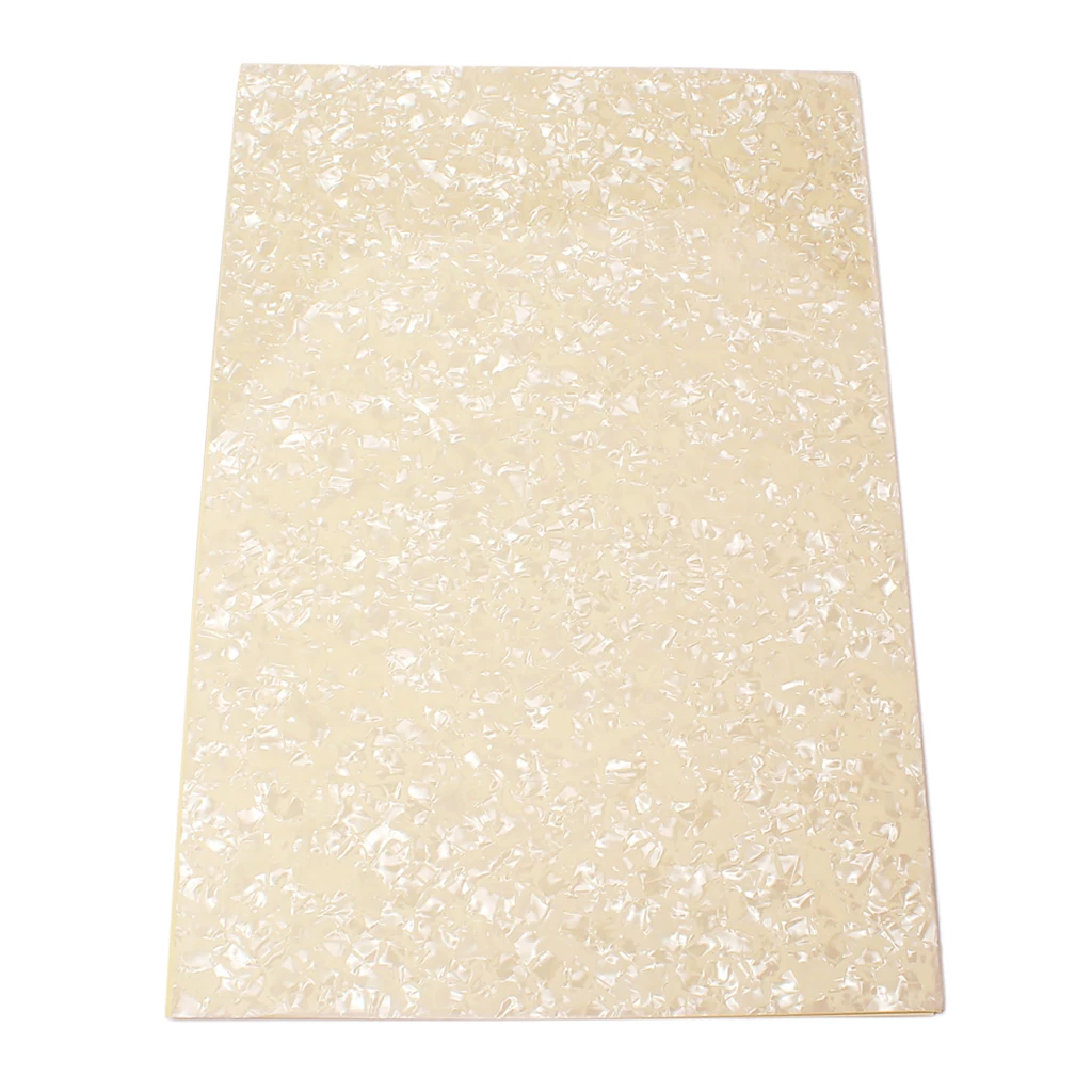 Blank 44x29x0.2cm Scratch Plate Pickguard Sheet PVC Cream & Pearl Pearloid for Acoustic Guitar Accs