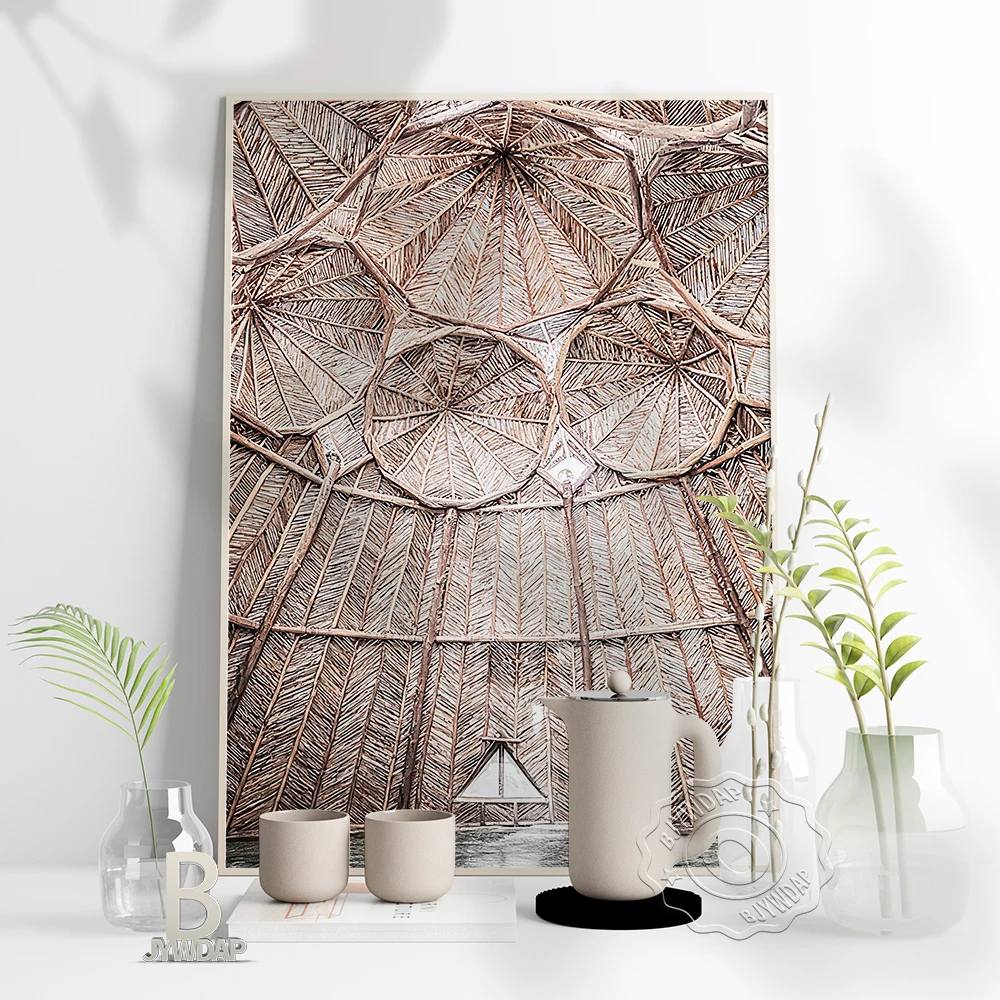 Nordic Abstract Poster Trees Constitute Architecture Modern Home Decor Wall Art Print Brown Geometry Stereoscopic Prints Poster