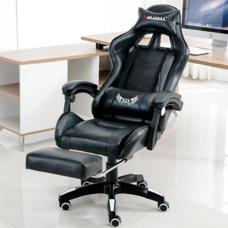 Gaming Chair компьютерное PU Leather Computer Chairs -Headrest Office Internet Lazy Lounge Chairs Home With Footrest кресло