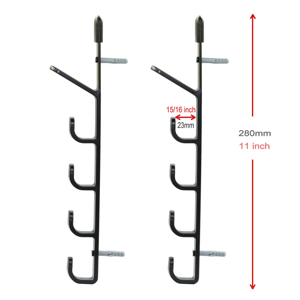 Porta Canne Da Pesca Orizzontale Da Parete 2 Pezzi – Per 6 Canne – Schiuma EVA Protettiva – Grigio - 6