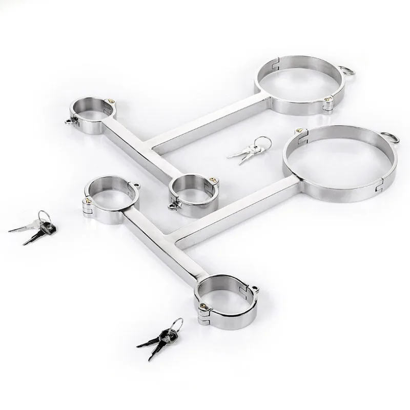 T Shape Slave Collar Handcuffs BDSM Bondage Stainless Steel Yoke Pillory Sex Toys For Men Women Adult Games Shackles Restraints