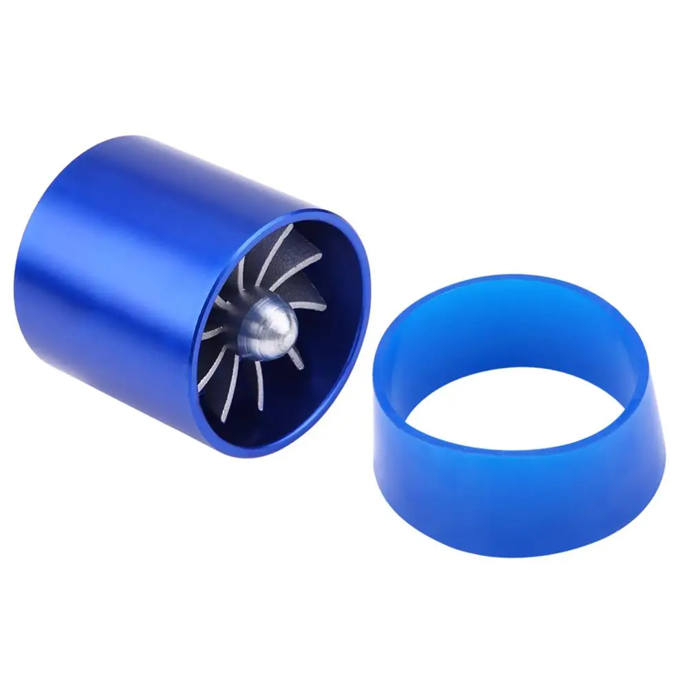 Universal Aluminium Alloy 55mm Car Air Intake Turbonator Single Fan Turbine Super Charger Gas Fuel Saver Turbo