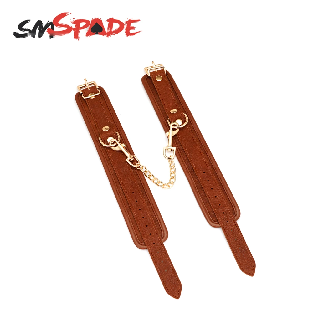 SMSPADE أصفاد جلدية للكاحل BDSM عبودية الوثن الرقيق الجنس لعب للأزواج أصفاد القيود عدة المثيرة الكبار ألعاب الجنس متجر
