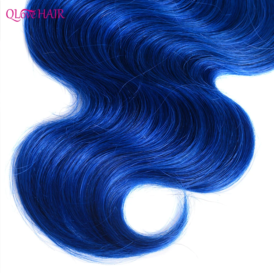 Ombre Body Wave 1B/Blue Human Hair Malaysian Body Wave 3 Bundles Dark Roots To Medium Auburn 2 Tone Bundles Malaysian Hair Weave