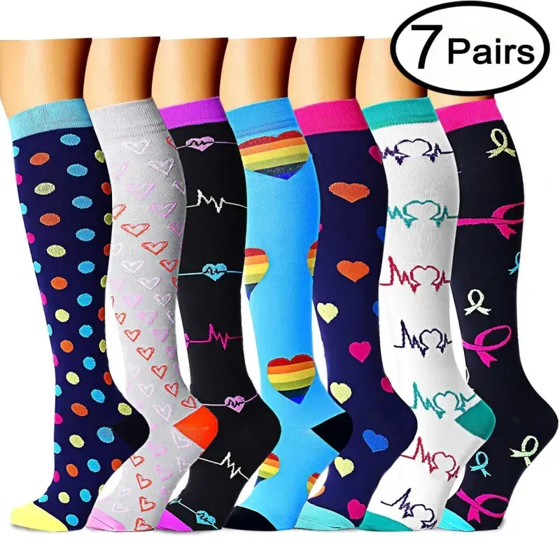 Compression Socks (4/6/7/8 Pairs), 15-20 Mmhg Is BEST Graduated Athletic Medical for Men Women Nurse Running Flight Travels