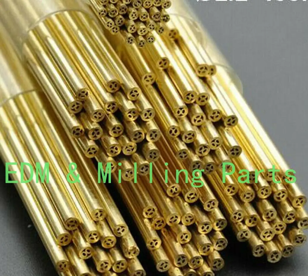 Tubo de eletrodo de bronze com várias orifícios, 40 peças, cnc 2.2*400mm, compatível com máquina de perfuração edm, peças para máquina de perfuração, peça de fresa