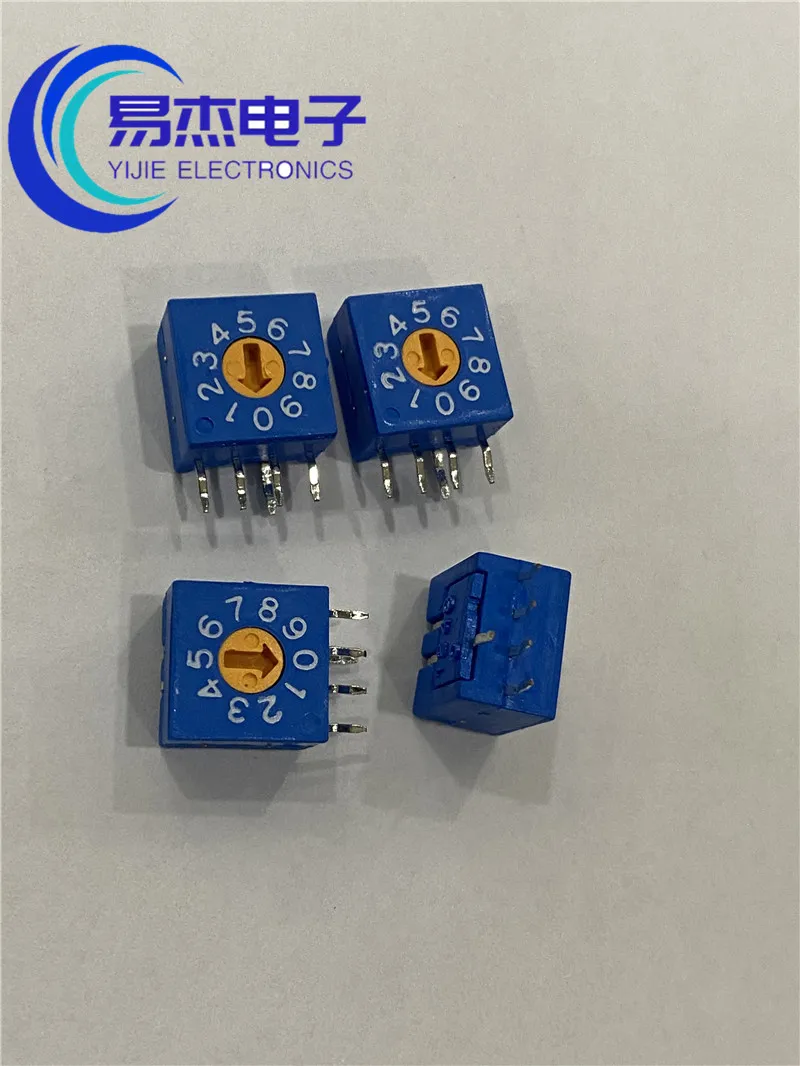 10PCS 8421 BCD rotary coding switch 0 to 7 0-9/10 bit 0 F / 16 3-3 4:1 side 0 2.54 mm