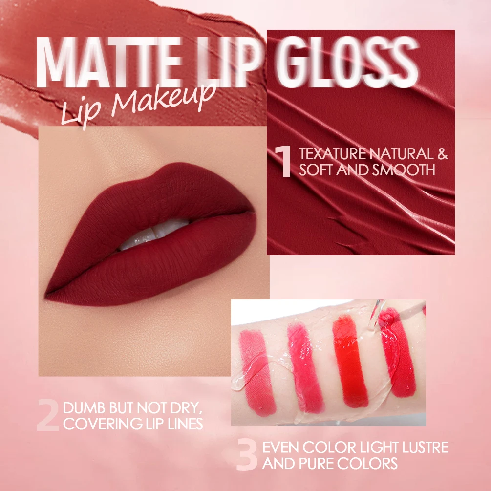 QIBEST Liquid Lipstick Waterproof Sexy Red Black Lip Gloss Matte Nude Lipstick Long lasting Lipgloss Tint Lip Glaze Cosmetics - Image 3