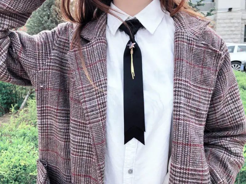 Free shipping New man Original mle female Ladies Tie Korean Lazy Small Tie Stewardess Uniform Accessories Shirt Stripe Bow Tie