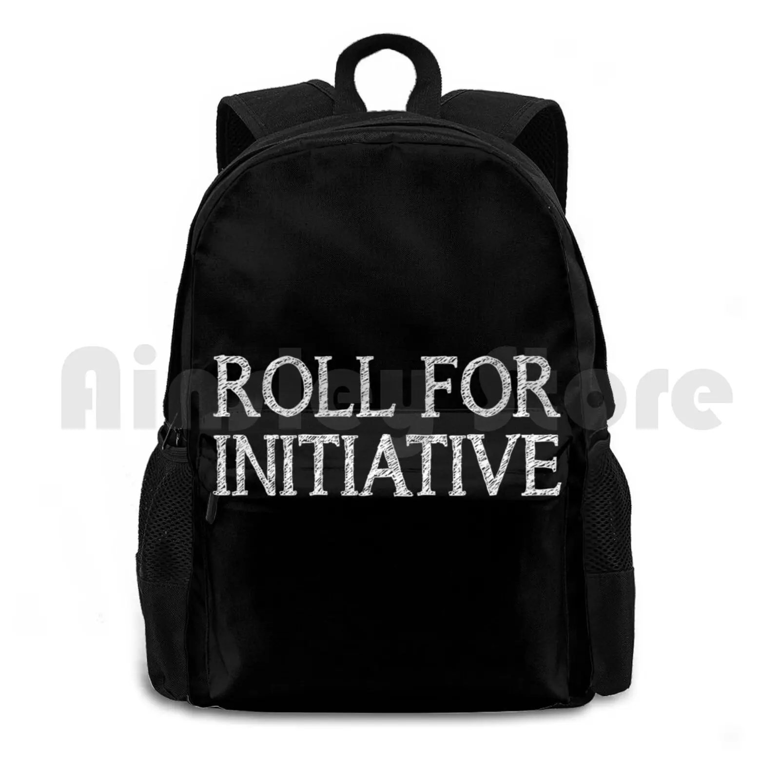 

Roll For Initiative ( Black ) Outdoor Hiking Backpack Waterproof Camping Travel Gamers Rpg Tabletop Table Top Tabletop Rpg