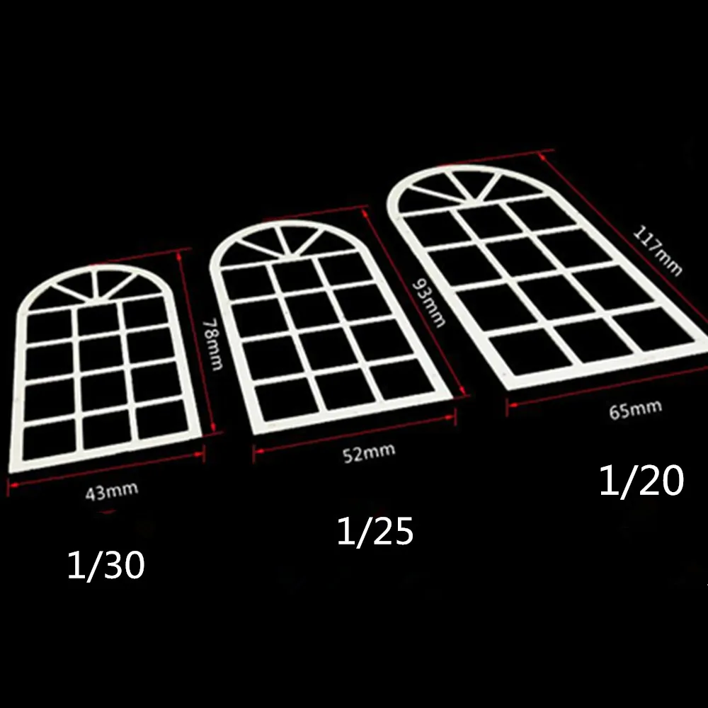 Diorama-Matrices en forme de fenêtre, modèle de décoration intérieure, matériel de table de sable, mise en page de maison de courses, kit de construction d'architecture, 1:20, 25/30, 3 pièces