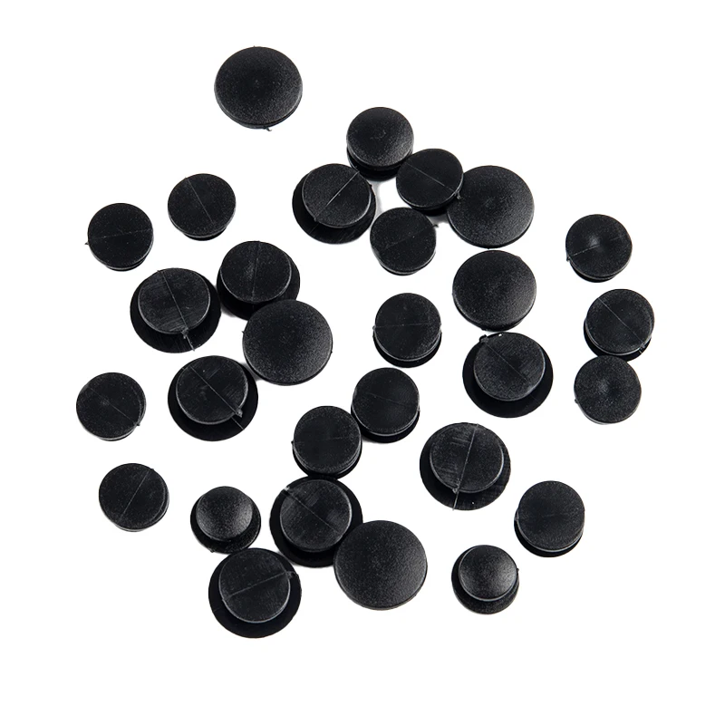 25pcs 8mm/10mm/12mm/13mm Common Cheap Black Button Plastic Ornaments Fit Shoe Decoration Lightweight Children DIY Accessory