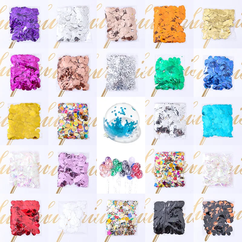 

Wedding Party Arrangement Decorations Confetti Balloons Filled with Confetti 1.5cm Paper Color Throwing Sequin Balloons Filled