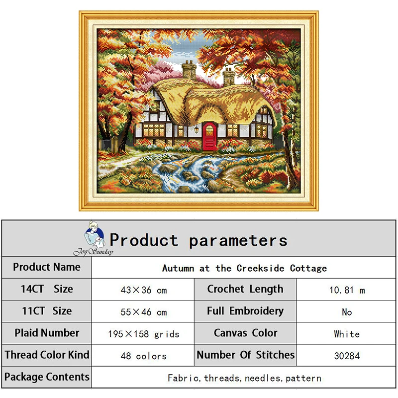 Cabin scenery series stamped cross stitch DIY handmade needle and thread kit Aida 14CT 11CT printed canvas fabric embroidery set