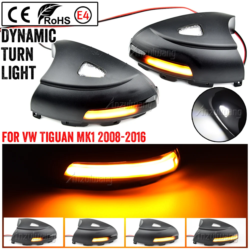 Dynamic Turn Signal+puddle lights for VW Tiguan MK1 5n 2007-2016 light LED Blinker side mirror lamp arrow Sharan 2012 2015