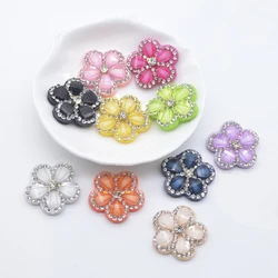 10Pcs 25mm Rhinestone Flower Crystal Applique for DIY Crafts Clothes Hat Shoes Patches Headwear Hair Clip Bow Decor Accessories