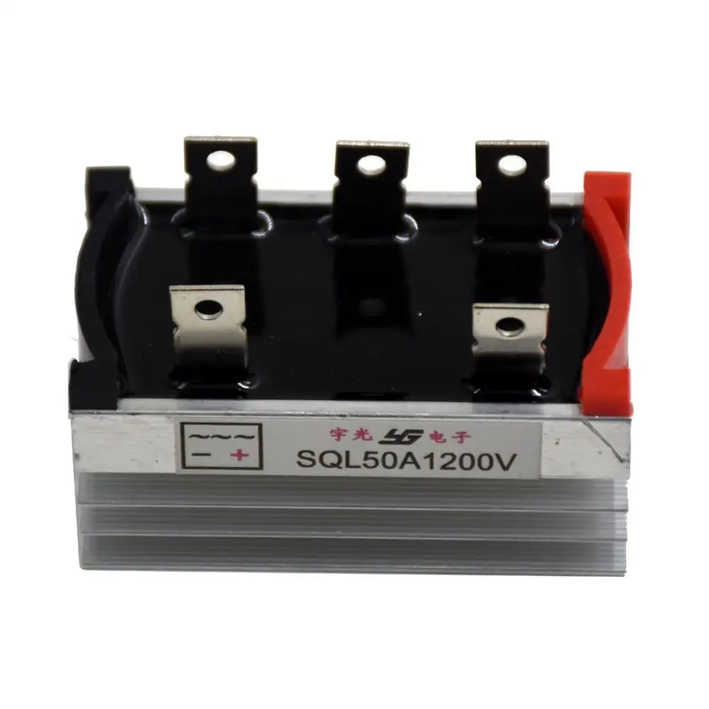 1200V 50A 3 Phase Diode Bridge Rectifier AC To DC，Charger, Aluminum Metal Case, Big Heat Sink/Cooling Block