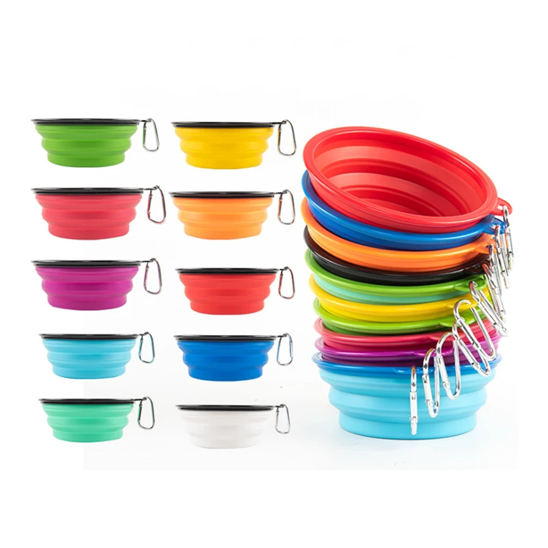 350/1000ml dobrável alimentador tigelas para cachorro gato de estimação água potável tigela recipiente comida silicone comer prato viagem portátil