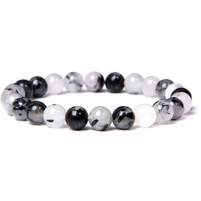 Wholesale Real Natural Stone Bracelets For Women Men 100% Quartzs 8MM Beads Stretch Bracelet Chakra Yoga Healing Reiki Jewelry