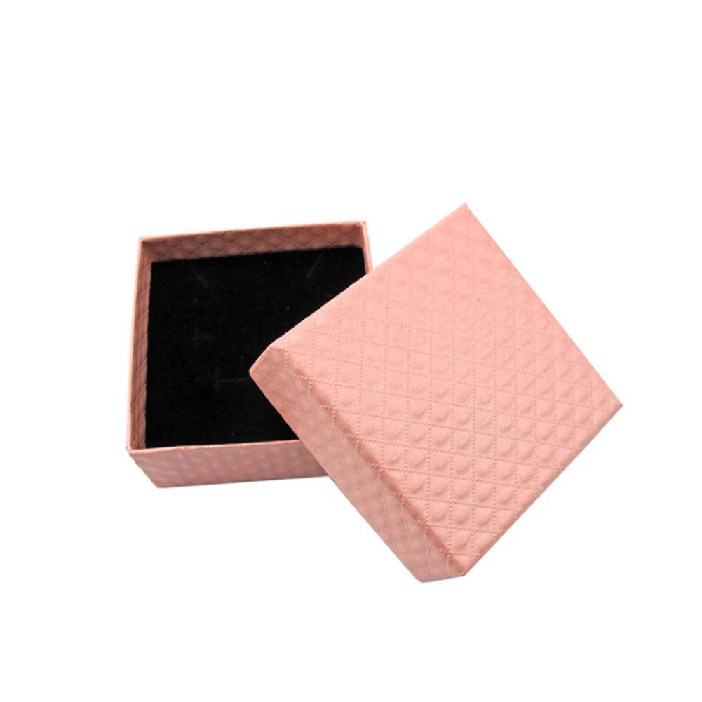 Earring Ring Necklace Bracelet Jewelry Box Wedding Date Jewelry Gift Box Delicate Solid Color Square Display Case High Quality