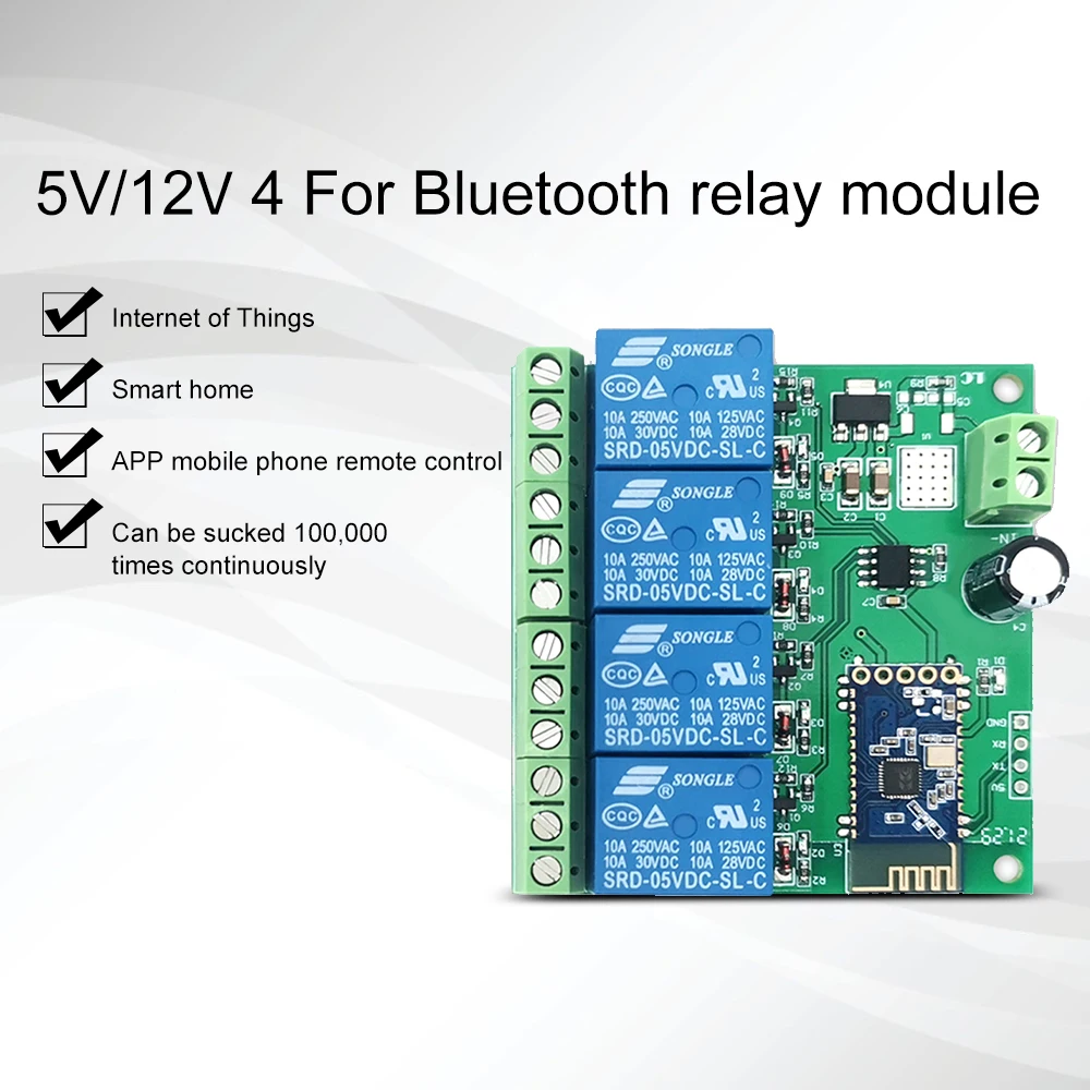 5V 12V ESP8266 Relay Module for Bluetooth Relay Module Internet of Things Smart Home Mobile APP Remote Control Switch 4 Channel